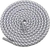 GRAH SANGRAH® 2 Pair (1 Pair Per Single Color) Round Shoelaces For Sport, Running Casual Shoes Laces - 120 CM, White-Grey