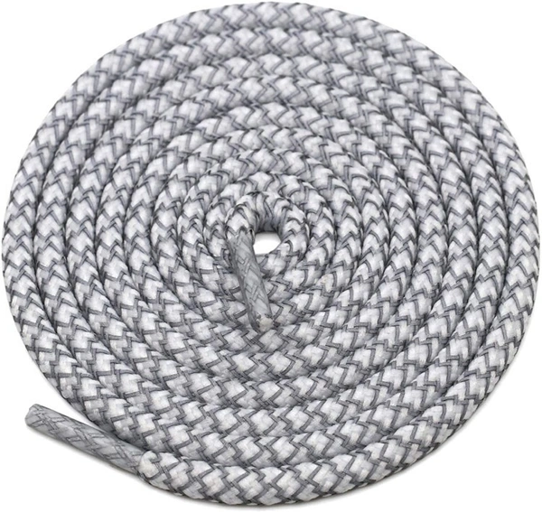 GRAH SANGRAH® 2 Pair (1 Pair Per Single Color) Round Shoelaces For Sport, Running Casual Shoes Laces - 120 CM, White-Fluorescent