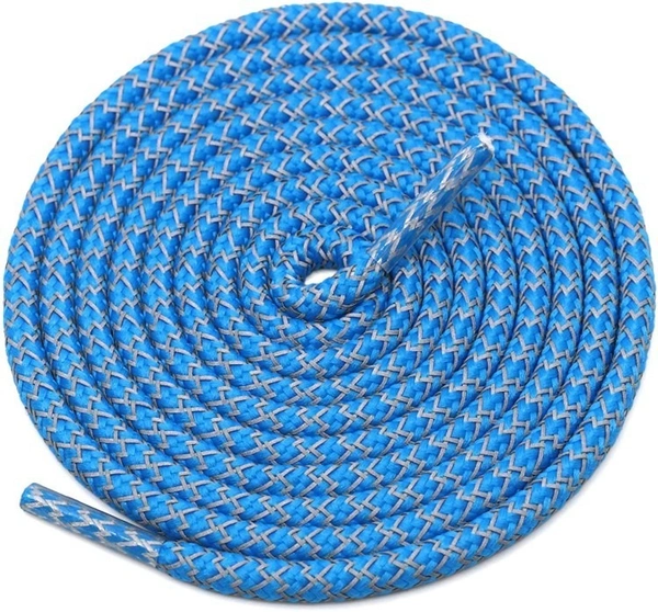 GRAH SANGRAH® 2 Pair (1 Pair Per Single Color) Round Shoelaces For Sport, Running Casual Shoes Laces - 120 CM, Blue-Fluorescent