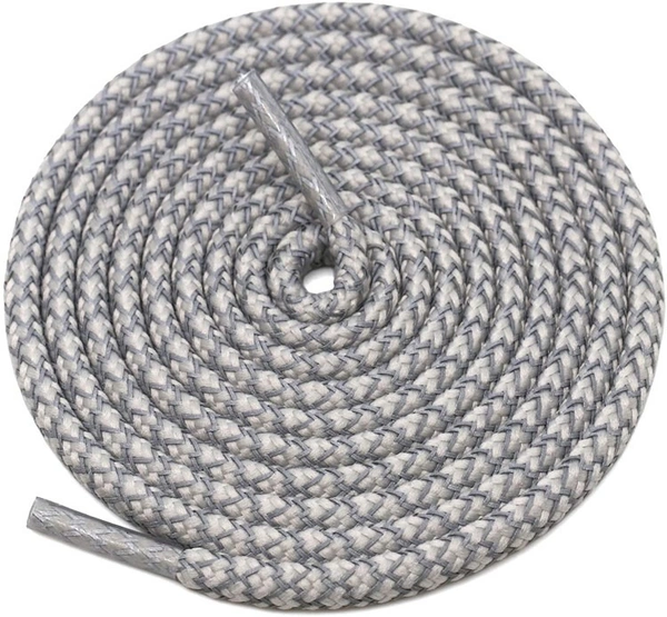 GRAH SANGRAH® 2 Pair (1 Pair Per Single Color) Round Shoelaces For Sport, Running Casual Shoes Laces - 120 CM, Grey-Maroon