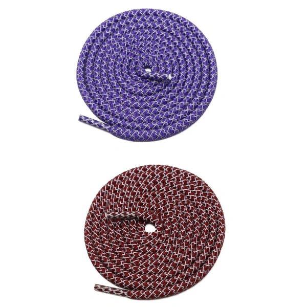 GRAH SANGRAH® 2 Pair (1 Pair Per Single Color) Round Shoelaces For Sport, Running Casual Shoes Laces - 120 CM, Purple-Maroon