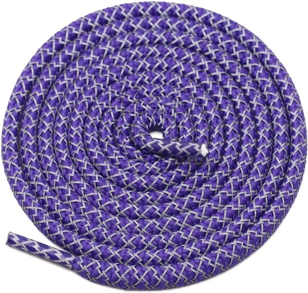 GRAH SANGRAH® 3 Pair (1 Pair Per Single Color) Round Shoelaces For Sport, Running Casual Shoes Laces - 120 CM, White-Blue-Purple