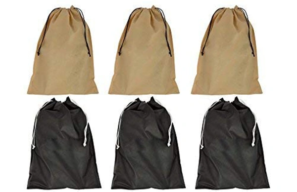 GRAH SANGRAH® Shoe Bag for Travel & Storage Organizer for Women & Men Accessories Shoe Organizer Shoe Bags Pouches Travel Shoe Cove & Pouch-Pack of 10 - Free Size, Cream