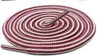 GRAH SANGRAH® (2 Pair Round Boot Laces Running, Sports, Gym, Casual Dual Coloured Striped Shoe Lace - 120 CM, Maroon White / White Grey