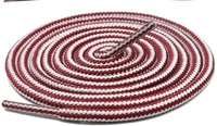 GRAH SANGRAH® (2 Pair Round Boot Laces Running, Sports, Gym, Casual Dual Coloured Striped Shoe Lace - 120 CM, Maroon White / Black White