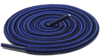 GRAH SANGRAH® (2 Pair Round Boot Laces Running, Sports, Gym, Casual Dual Coloured Striped Shoe Lace - 120 CM, Blue Black /  White Black