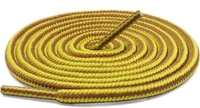 GRAH SANGRAH® (2 Pair Round Boot Laces Running, Sports, Gym, Casual Dual Coloured Striped Shoe Lace - 120 CM, Yellow Brown / Hot Pink White