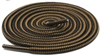 GRAH SANGRAH® (2 Pair Round Boot Laces Running, Sports, Gym, Casual Dual Coloured Striped Shoe Lace - 120 CM, Brown Tan / Brown Black