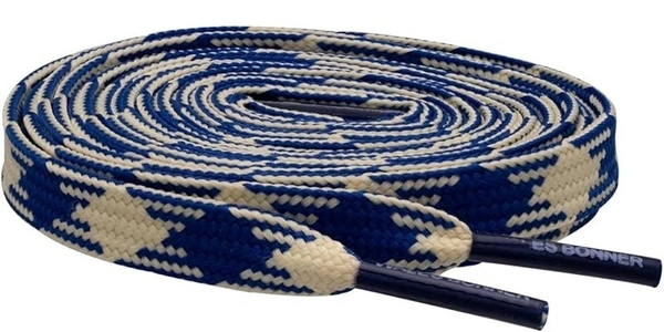 GRAH SANGRAH Flat Shoelace | 2 Pair (1 Pair Per Single Color) Unisex Shoelaces for Sport, Running Casual Shoes - 120 CM, Black White_ Navy