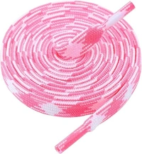 GRAH SANGRAH Flat Shoelace | 2 Pair (1 Pair Per Single Color) Unisex Shoelaces for Sport, Running Casual Shoes. - 120 CM, White_ Pink