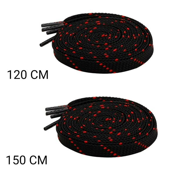 GRAH SANGRAH® 2 Pair | 1 Pair 120 CM | 1 Pair 150 CM| Flat, Sport or Gym Sneaker Shoelace - 120 or 150 CM, Black Red