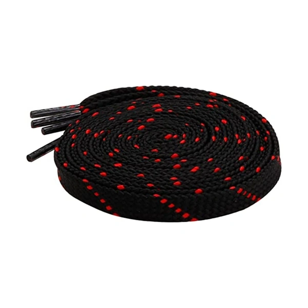 GRAH SANGRAH® (2 Pair) Flat Shoelaces for Athletic, Casual , Sports, Gym Shoes Double Color Twill - 120 CM, BLK RED