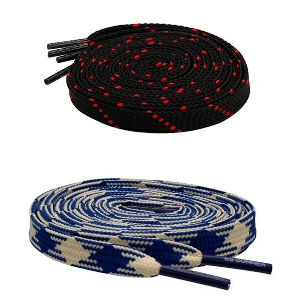 GRAH SANGRAH Flat Shoelace | 2 Pair (1 Pair Per Single Color) Unisex Shoelaces for Sport, Running Casual Shoes - 120 CM, Black Red_ Navy