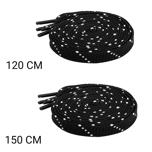 GRAH SANGRAH® 2 Pair | 1 Pair 120 CM | 1 Pair 150 CM| Flat, Sport or Gym Sneaker Shoelace - 120 or 150 CM, Black White