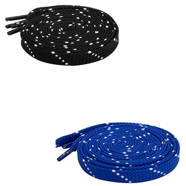 GRAH SANGRAH® 2 Pair (1 Pair Per Single Color) Flat Unisex Shoelaces For Casual, Running Sports Shoes Double Color Twil - 150 CM, Black-Blue