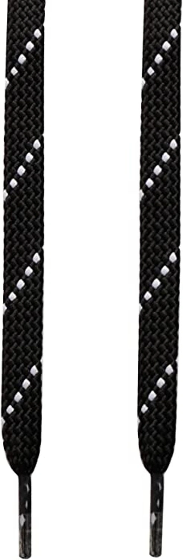 GRAH SANGRAH® (2 Pair) Flat Shoelaces For Athletic, Casual , Sports, Gym Shoes Double Color Twill - 120 CM, BLK WHT