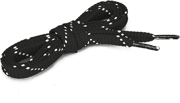 GRAH SANGRAH® (2 Pair) Flat Shoelaces For Athletic, Casual , Sports, Gym Shoes Double Color Twill - 120 CM, BLK WHT