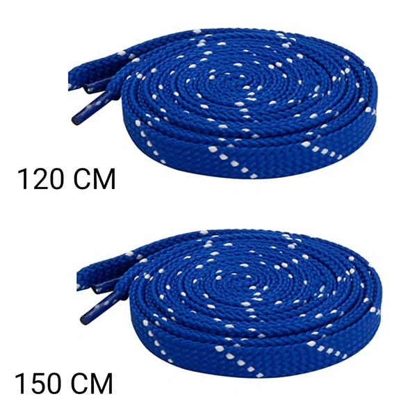 GRAH SANGRAH® 2 Pair | 1 Pair 120 CM | 1 Pair 150 CM| Flat, Sport or Gym Sneaker Shoelace - 120 or 150 CM, Blue White