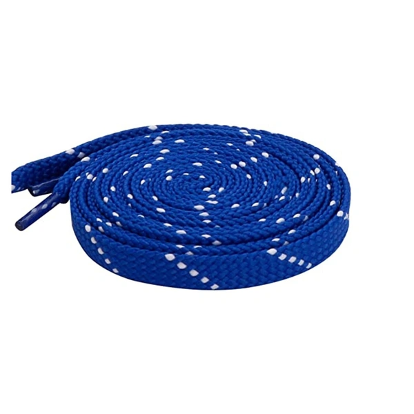 GRAH SANGRAH® (2 Pair) Flat Shoelaces For Athletic, Casual , Sports, Gym Shoes Double Color Twill - 120 CM, BLUE WHT