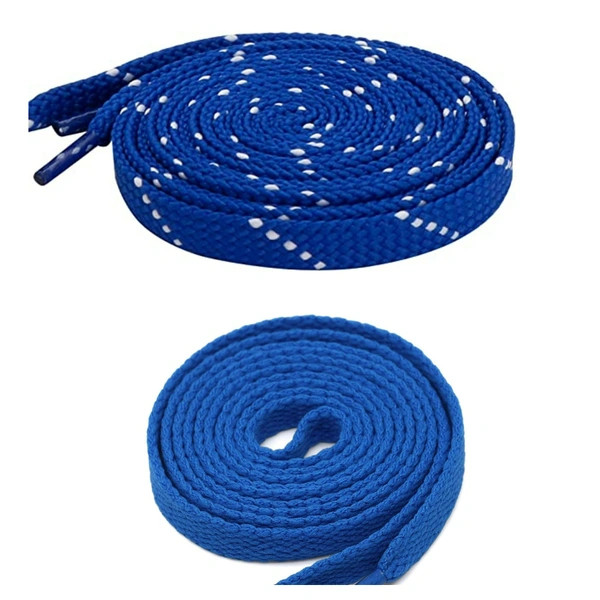 GRAH SANGRAH® 1 Pair FLAT | 1 Pair Round | Unisex Shoe Lace for Running, Sport or Gym Shoelace (2 Pair | 120 CM) - 120 CM, Blue