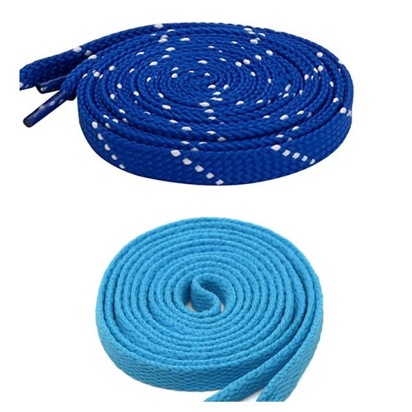 GRAH SANGRAH® 1 Pair FLAT | 1 Pair Round | Unisex Shoe Lace for Running, Sport or Gym Shoelace (2 Pair | 120 CM) - 120 CM, Blue_ Sky