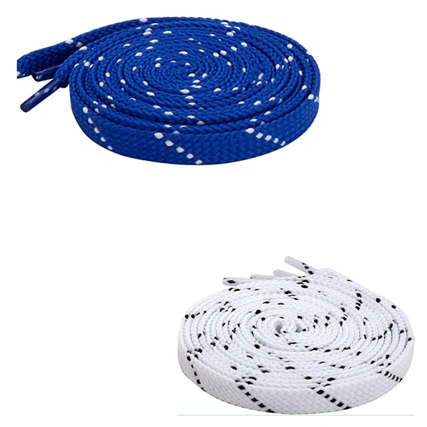 GRAH SANGRAH® 2 Pair (1 Pair Per Single Color) Flat Unisex Shoelaces For Casual, Running Sports Shoes Double Color Twil - 150 CM, BLUE WHT-WHT BLK