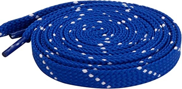 GRAH SANGRAH Flat Shoelace | 2 Pair (1 Pair Per Single Color) Unisex Shoelaces for Sport, Running Casual Shoes - 120 CM, Blue White_ Blue