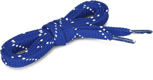 GRAH SANGRAH® (2 Pair) Flat Shoelaces For Athletic, Casual , Sports, Gym Shoes Double Color Twill - 120 CM, BLUE WHT
