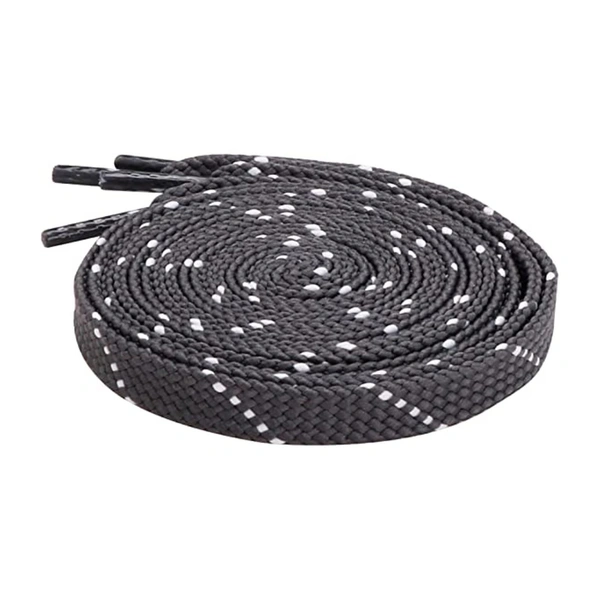 GRAH SANGRAH® (2 Pair) Flat Shoelaces For Athletic, Casual , Sports, Gym Shoes Double Color Twill - 120 CM, Grey