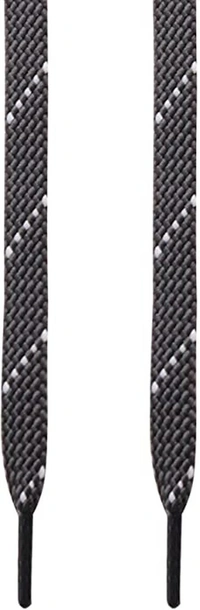 GRAH SANGRAH® (2 Pair) Flat Shoelaces For Athletic, Casual , Sports, Gym Shoes Double Color Twill - 120 CM, Grey