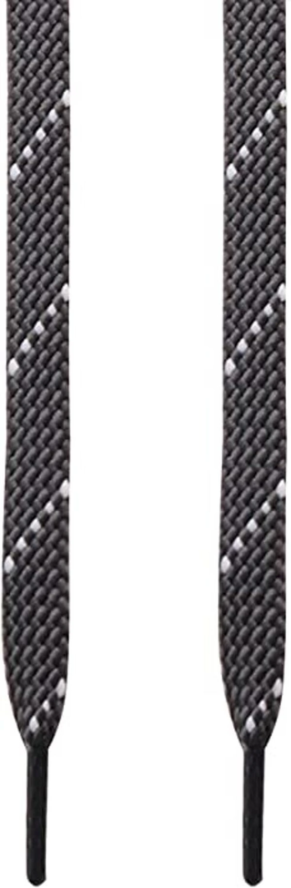 GRAH SANGRAH® (2 Pair) Flat Shoelaces For Athletic, Casual , Sports, Gym Shoes Double Color Twill - 120 CM, Grey