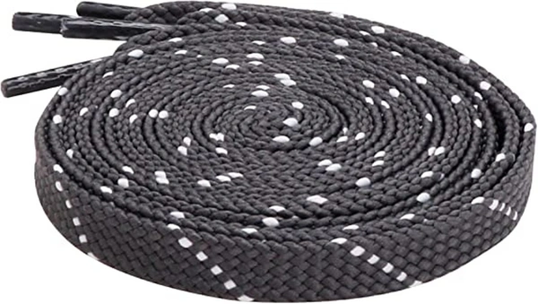 GRAH SANGRAH® 2 Pair (1 Pair Per Single Color) Flat Unisex Shoelaces For Casual, Running Sports Shoes Double Color Twil - 120 CM, Grey- WHT RED