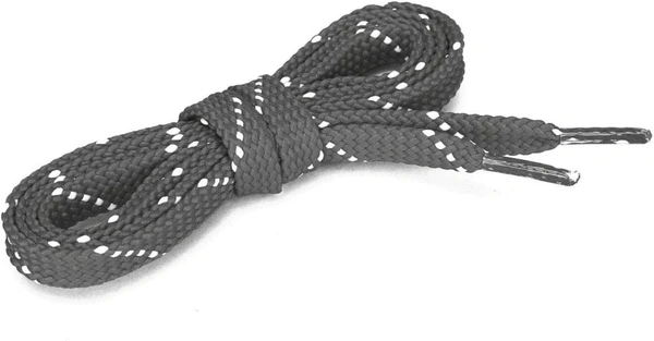 GRAH SANGRAH® (2 Pair) Flat Shoelaces For Athletic, Casual , Sports, Gym Shoes Double Color Twill - 120 CM, Grey