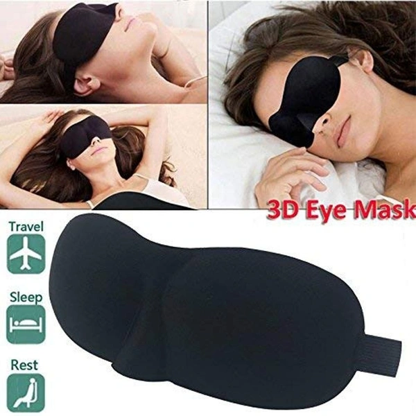 GRAH SANGRAH® Eye Mask for Sleeping with Adjustable Strap Super Soft Sleeping Mask Blind Fold for Comfortable Sleep Travelling Sleep Mask Pad  - Free Size