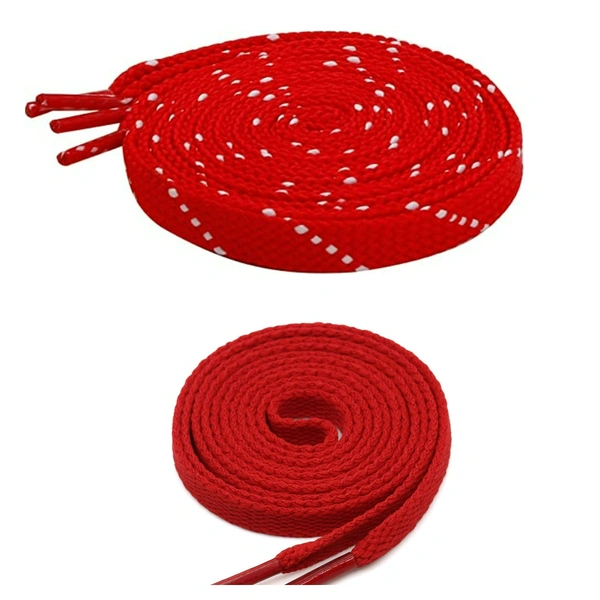 GRAH SANGRAH® 1 Pair FLAT | 1 Pair Round | Unisex Shoe Lace for Running, Sport or Gym Shoelace (2 Pair | 120 CM) - 120 CM, Red