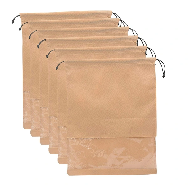 GRAH SANGRAH® Shoe Bag for Travel & Storage Organizer for Women & Men Accessories Shoe Organizer Shoe Bags Pouches Travel Shoe Cove & Pouch-Pack of 10 - Free Size, Cream