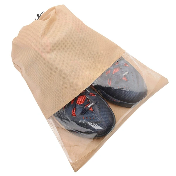 GRAH SANGRAH® Shoe Bag for Travel & Storage Organizer for Women & Men Accessories Shoe Organizer Shoe Bags Pouches Travel Shoe Cove & Pouch-Pack of 10 - Free Size, Cream