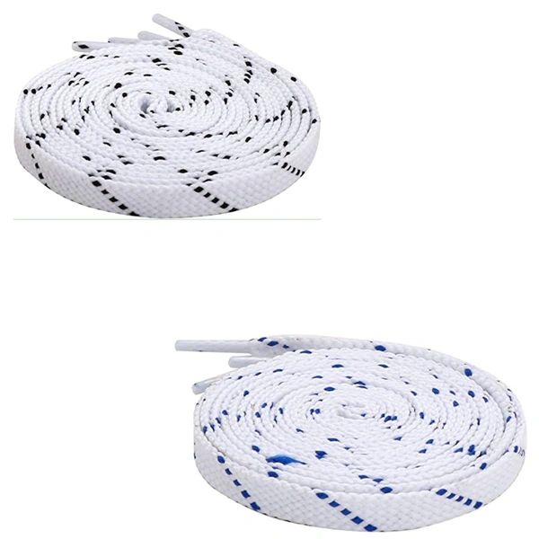 GRAH SANGRAH® 2 Pair (1 Pair Per Single Color) Flat Unisex Shoelaces For Casual, Running Sports Shoes Double Color Twil - 120 CM, WHT BLK-WHT BLUE