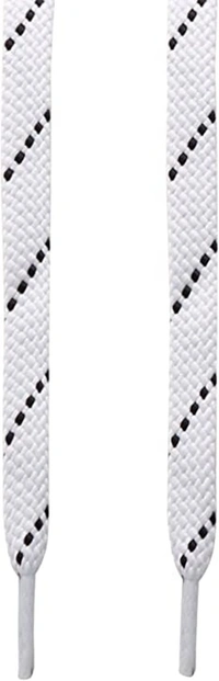 GRAH SANGRAH® (2 Pair) Flat Shoelaces For Athletic, Casual , Sports, Gym Shoes Double Color Twill - 150 CM, White Black