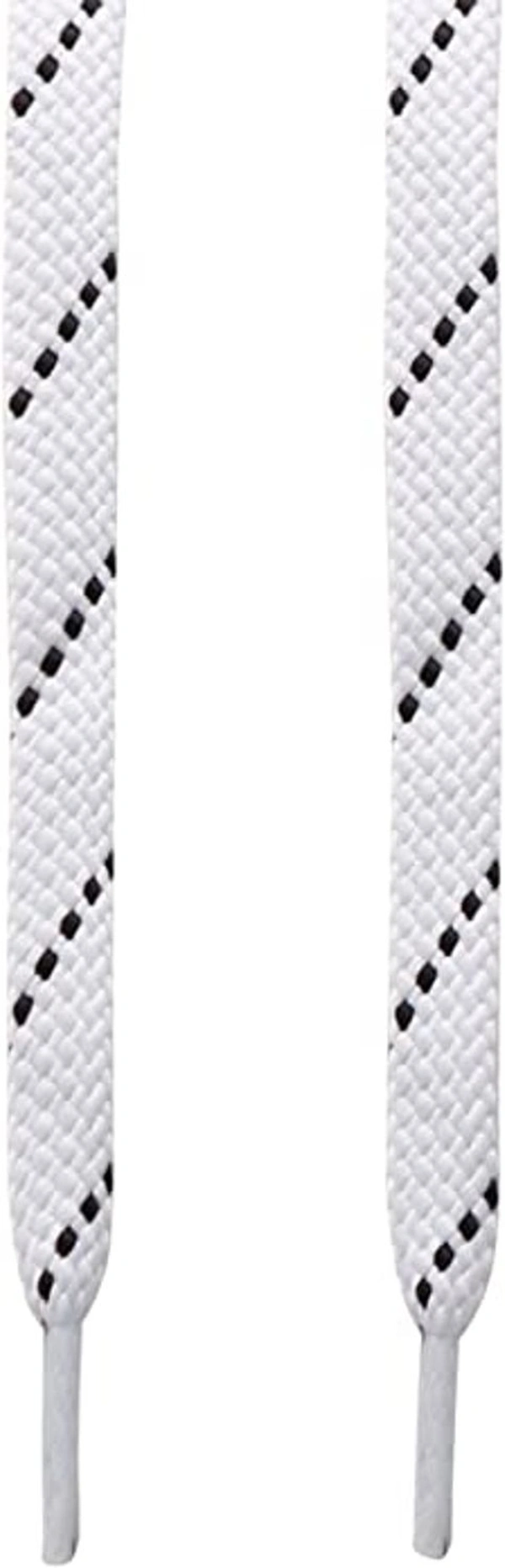 GRAH SANGRAH® (2 Pair) Flat Shoelaces For Athletic, Casual , Sports, Gym Shoes Double Color Twill - 150 CM, White Black