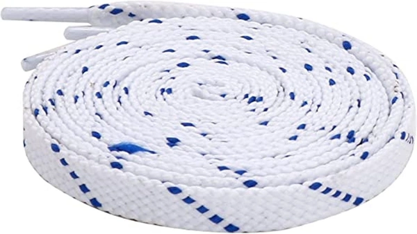 GRAH SANGRAH® 2 Pair (1 Pair Per Single Color) Flat Unisex Shoelaces For Casual, Running Sports Shoes Double Color Twil - 120 CM, BLUE WHT-WHT BLUE