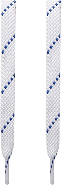 GRAH SANGRAH® (2 Pair) Flat Shoelaces For Athletic, Casual , Sports, Gym Shoes Double Color Twill - 120 CM, White Blue