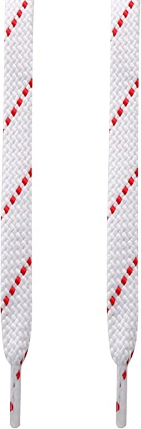 GRAH SANGRAH® (2 Pair) Flat Shoelaces For Athletic, Casual , Sports, Gym Shoes Double Color Twill - 120 CM, WHT RED