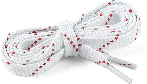 GRAH SANGRAH® (2 Pair) Flat Shoelaces For Athletic, Casual , Sports, Gym Shoes Double Color Twill - 120 CM, WHT RED