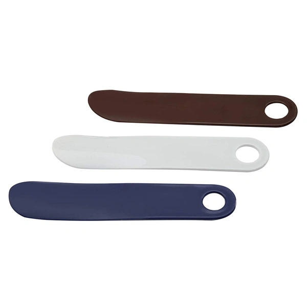 GRAH SANGRAH® Stylish Plastic Shoe Horns (Pack of 3 Pcs) - Free Size, Multi Color