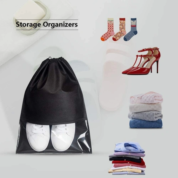 GRAH SANGRAH® Shoe Bag for Travel & Storage Organizer for Women & Men Accessories Shoe Organizer Shoe Bags Pouches Travel Shoe Cove & Pouch-Pack of 10 - Free Size, Cream
