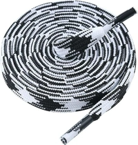 GRAH SANGRAH® 2 Pair | 1 Pair 120 CM | 1 Pair 150 CM| Flat, Sport or Gym Sneaker Shoelace - 120 Or 150 CM, Black White