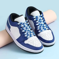 GRAH SANGRAH® 2 Pairs Fashionable Double Layer Flat Colored Shoe laces for Sneakers - 120 CM, Blue White