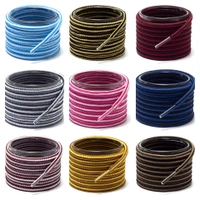 GRAH SANGRAH® (2 Pair Round Boot Laces Running, Sports, Gym, Casual Dual Coloured Striped Shoe Lace - 120 CM, Maroon White