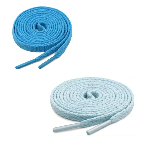GRAH SANGRAH® (2 Pair) Flat Shoe Lace For Running, Sport Or Gym Shoelace - 120 CM, Sky-Moonlight